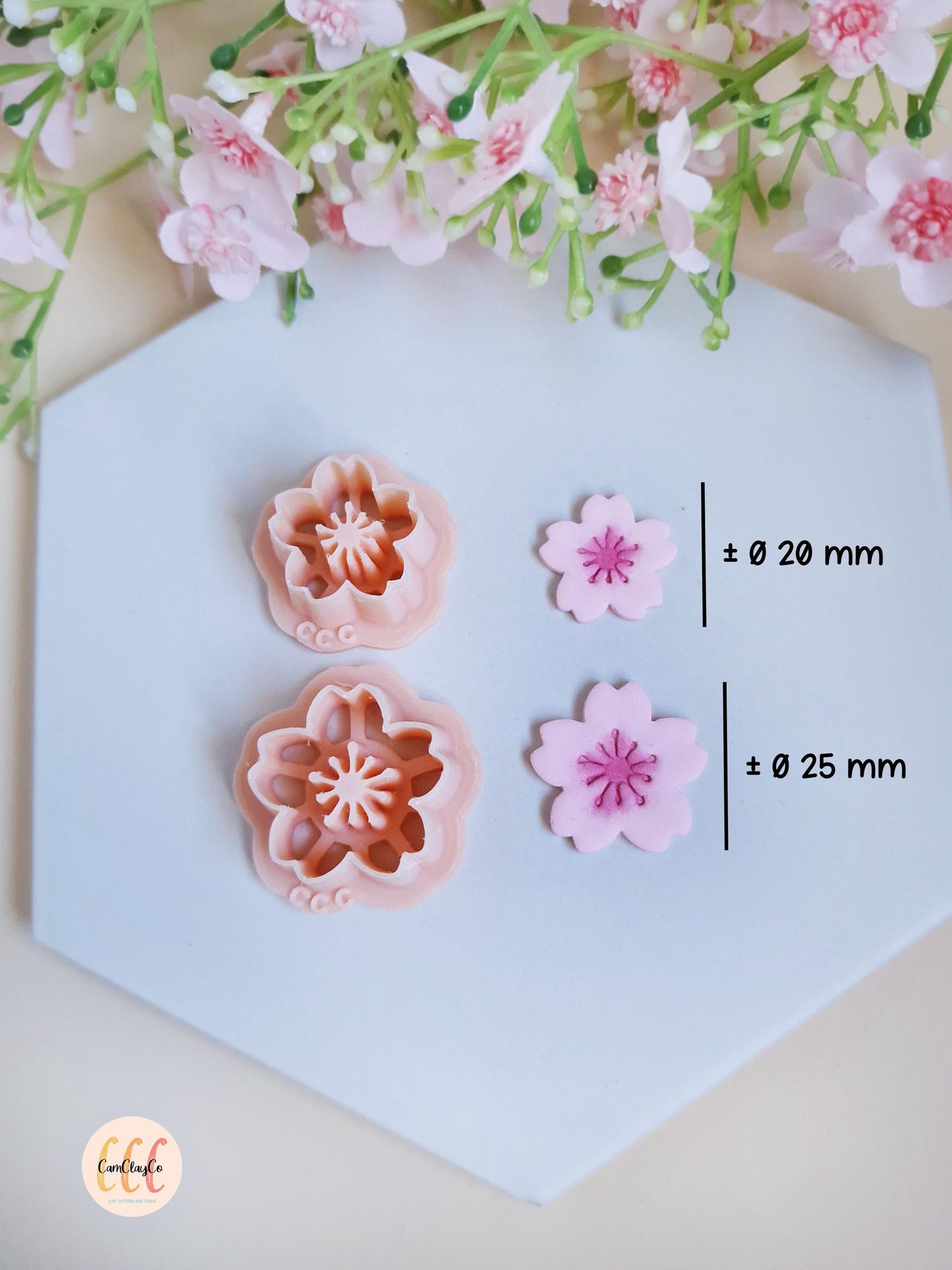 Emporte-pièces 3D fleurs de cerisiers pour la fabrication de bijoux en argile polymère, créoles interchangeables, pampilles