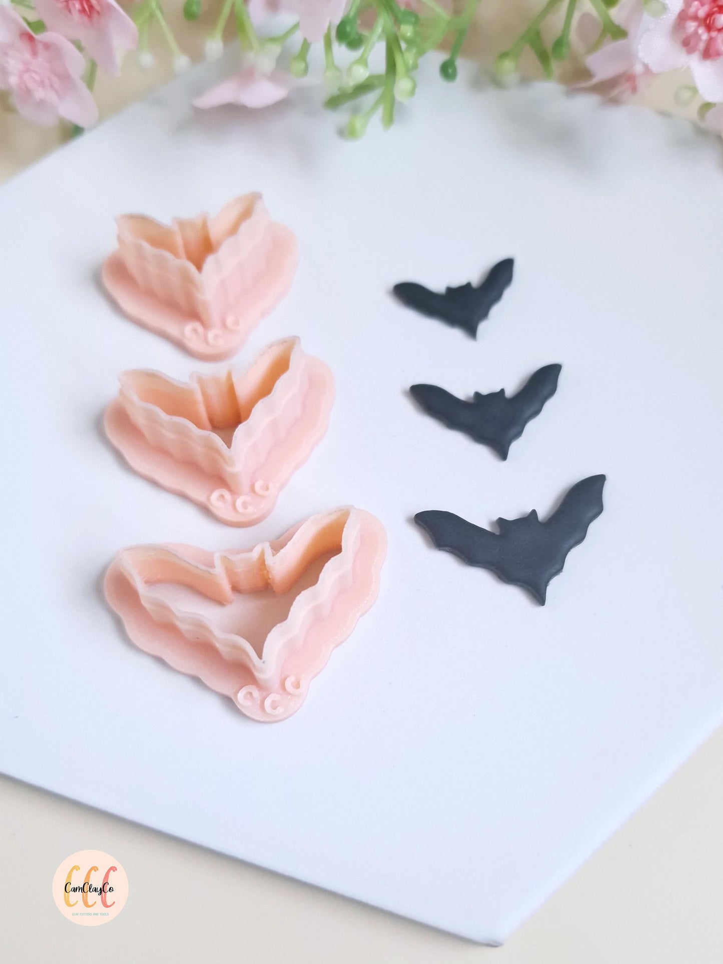 Emporte-pièces 3D en forme de chauve-souris de 3 tailles différentes pour la fabrication de bijoux en argile polymère