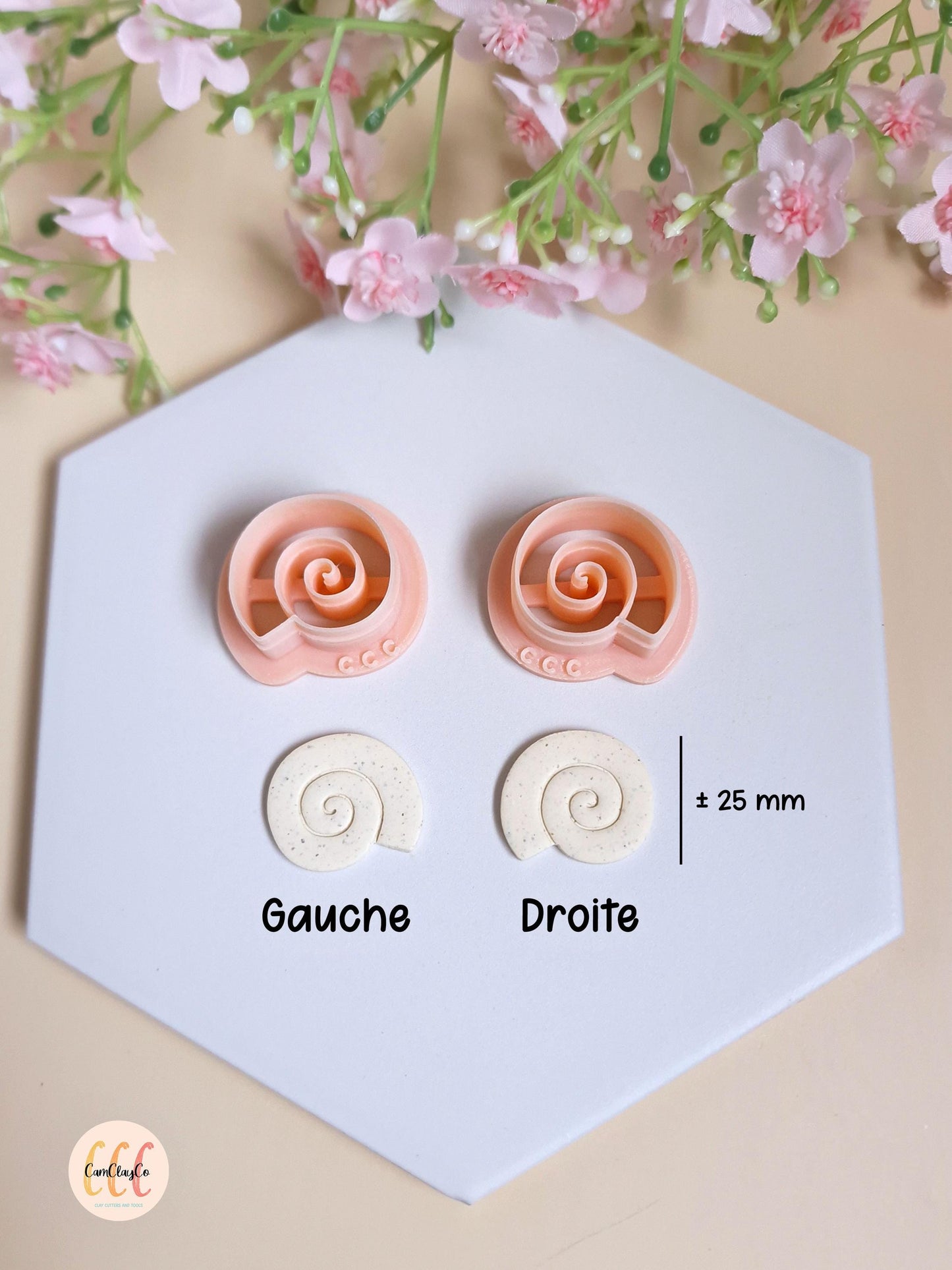 Emporte-pièces 3D en forme de coquillages escargots pour la fabrication de bijoux en argile polymère