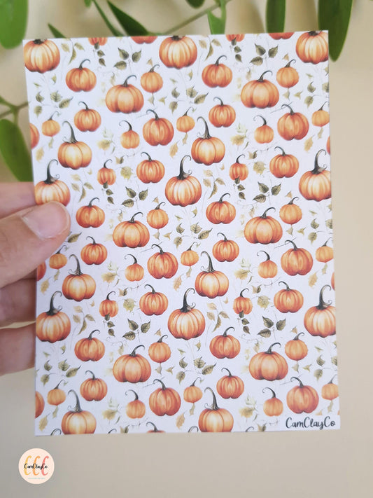 Feuille de transfert soluble à l'eau pour la fabrication de bijoux en argile polymère - Pumpkin 03