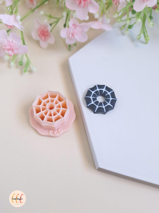 Emporte-pièce 3D en forme de toile d'araignée donut pour la fabrication de bijoux en argile polymère, créoles interchangeables, pampilles