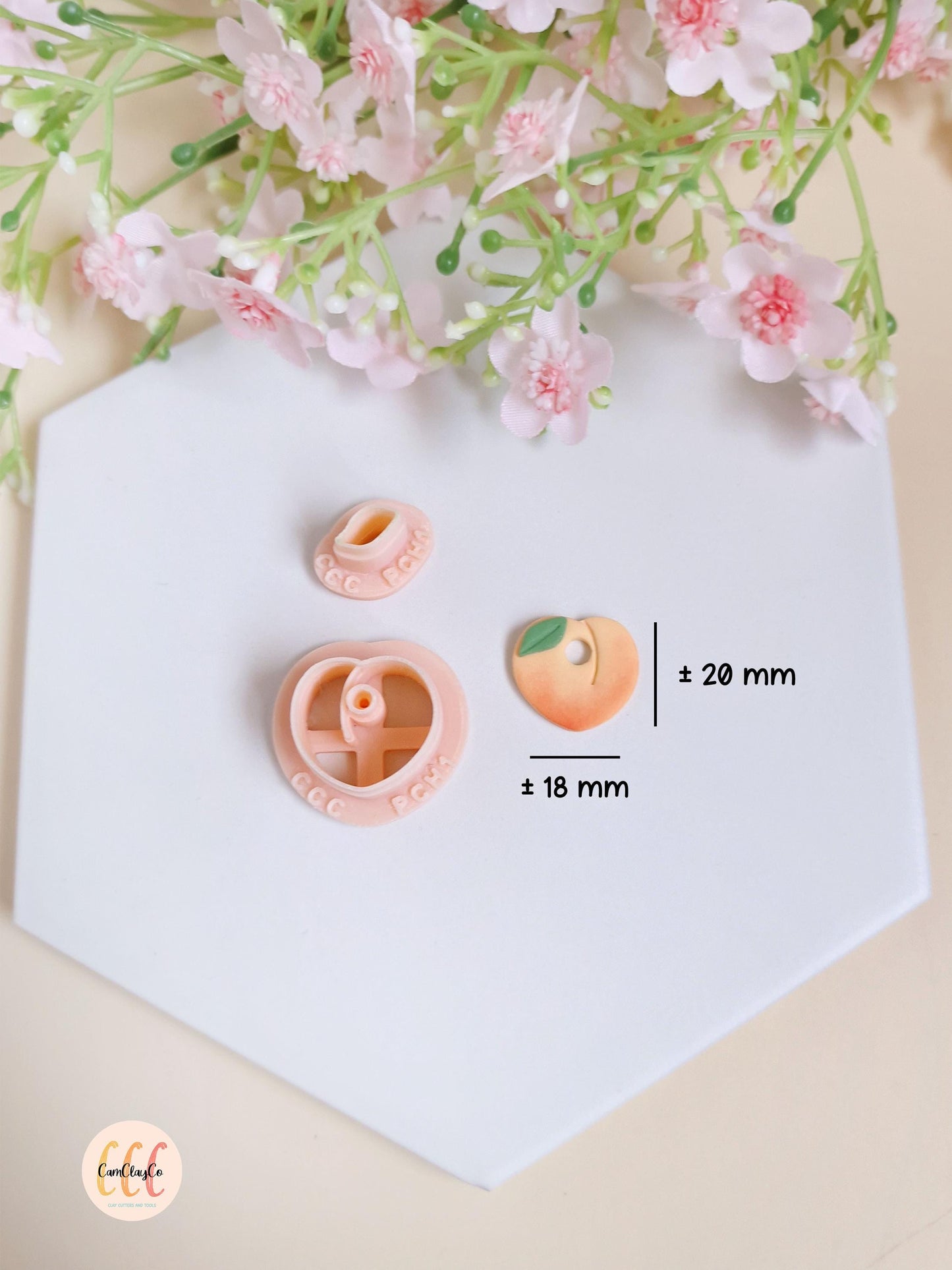 Emporte-pièce 3D en forme de pêche et feuille pour la fabrication de bijoux en argile polymère, créoles interchangeables