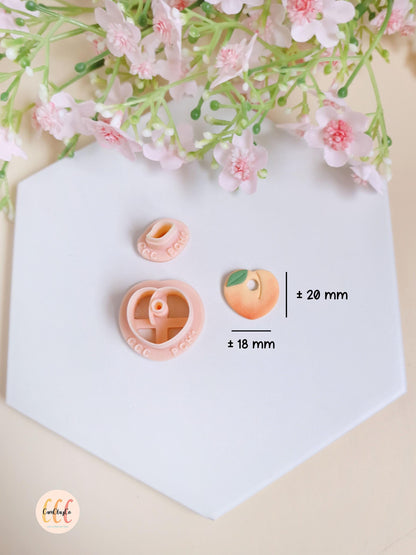 Emporte-pièce 3D en forme de pêche et feuille pour la fabrication de bijoux en argile polymère, créoles interchangeables