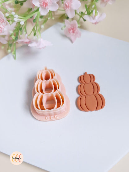Emporte-pièces 3D en forme de pile de citrouilles pour la fabrication de bijoux en argile polymère