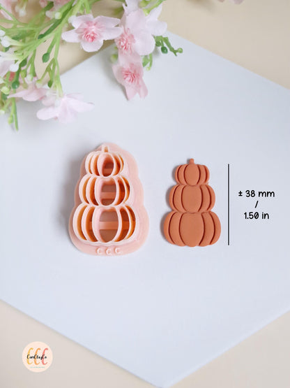 Emporte-pièces 3D en forme de pile de citrouilles pour la fabrication de bijoux en argile polymère