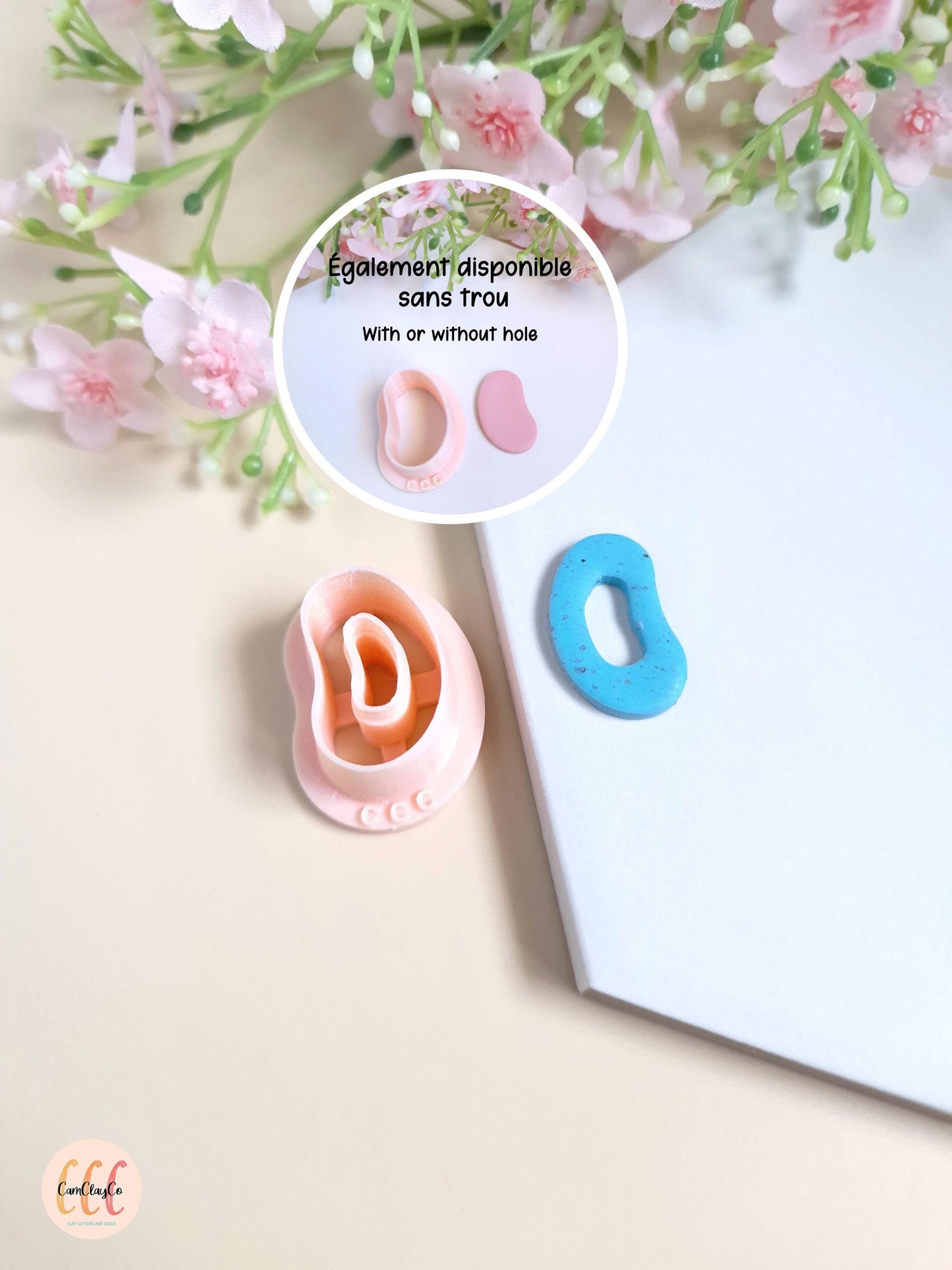 Emporte-pièce 3D forme organique pour la fabrication de bijoux en argile polymère, créoles interchangeables, pampilles - Organique 02