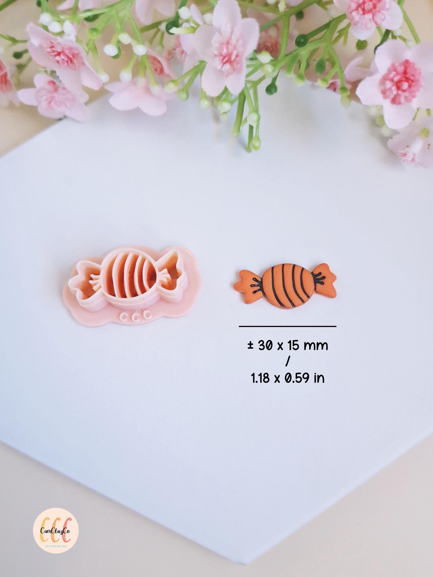 Emporte-pièce 3D en forme de bonbon pour la fabrication de bijoux en argile polymère