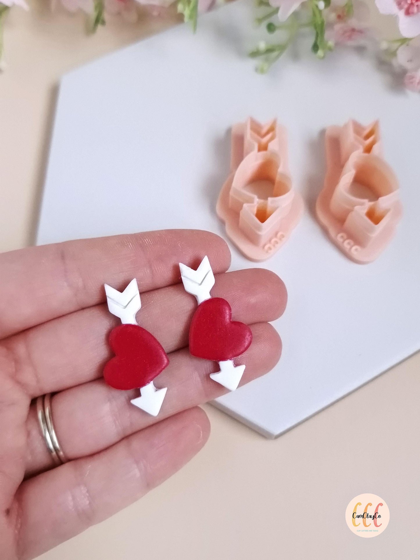 Emporte-pièces 3D en forme de cœurs et flèches pour la fabrication de bijoux en argile polymère