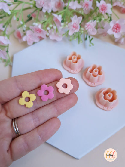Emporte-pièces 3D en forme de fleurs donuts 15 mm pour la fabrication de bijoux en argile polymère, créoles interchangeables, pampilles