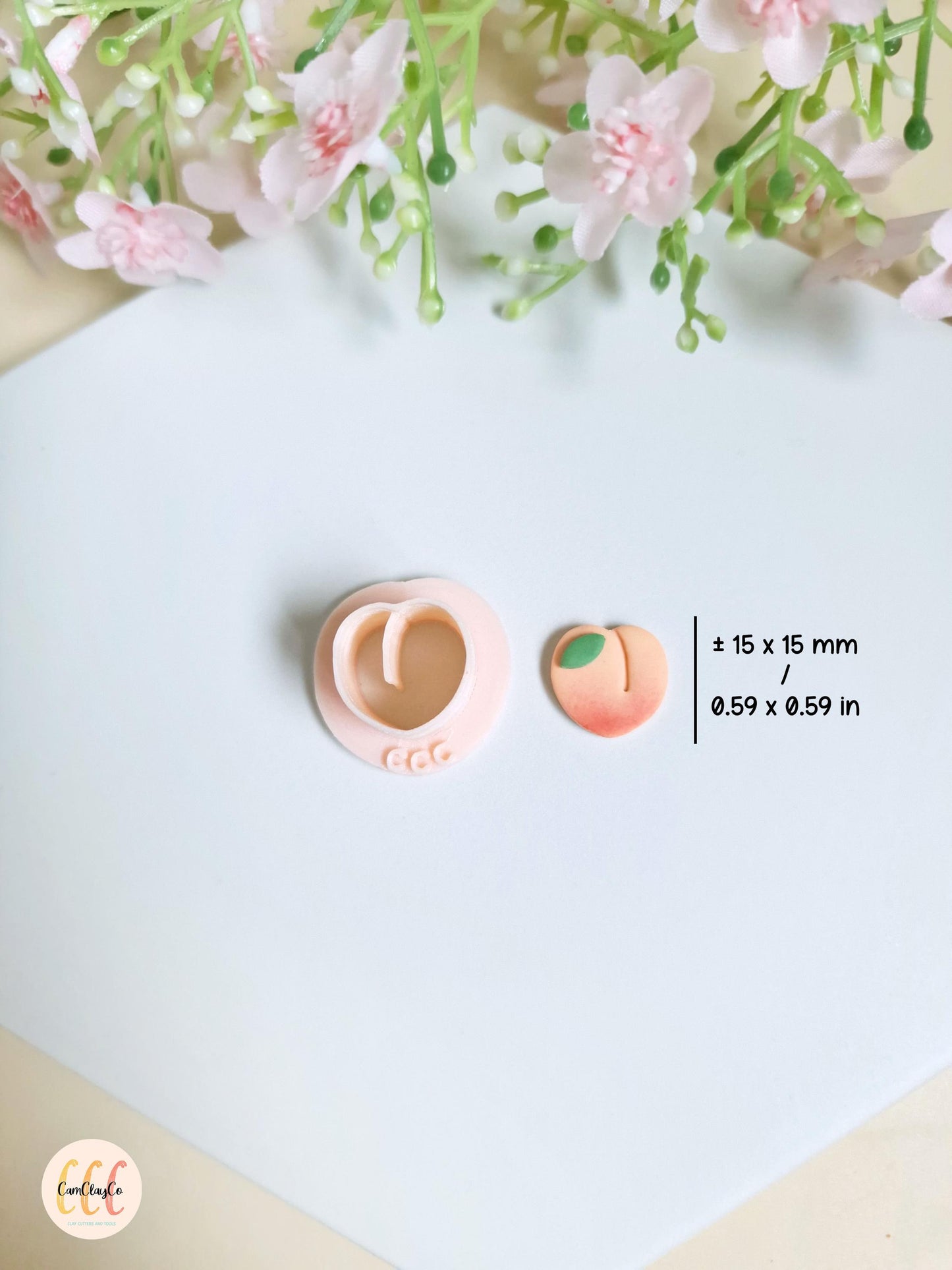 Emporte-pièces 3D en forme de petite pêche pour la fabrication de bijoux en argile polymère