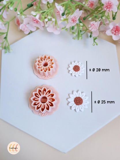 Emporte-pièces 3D tournesols 12 pétales pour la fabrication de bijoux en argile polymère, créoles interchangeables, pampilles