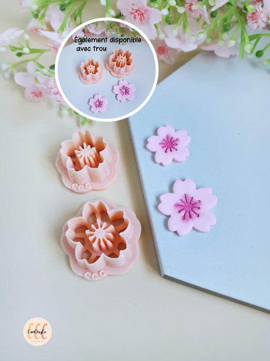 Emporte-pièces 3D fleurs de cerisiers pour la fabrication de bijoux en argile polymère, créoles interchangeables, pampilles