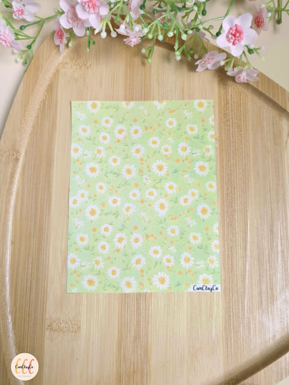 Feuille de transfert soluble à l'eau pour la fabrication de bijoux en argile polymère - Flowers 08