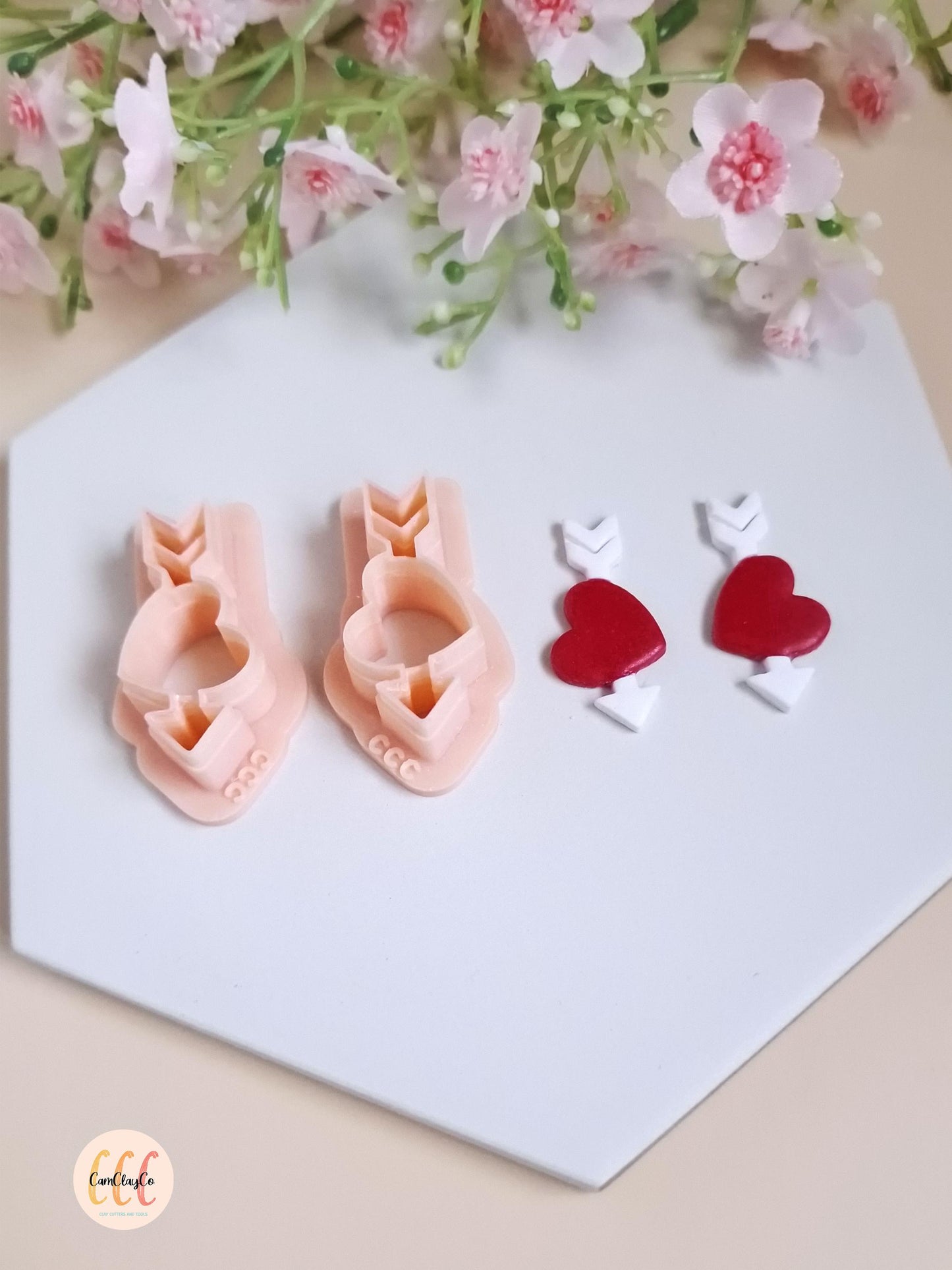 Emporte-pièces 3D en forme de cœurs et flèches pour la fabrication de bijoux en argile polymère