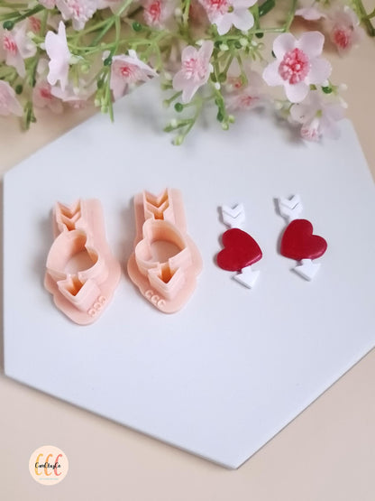 Emporte-pièces 3D en forme de cœurs et flèches pour la fabrication de bijoux en argile polymère