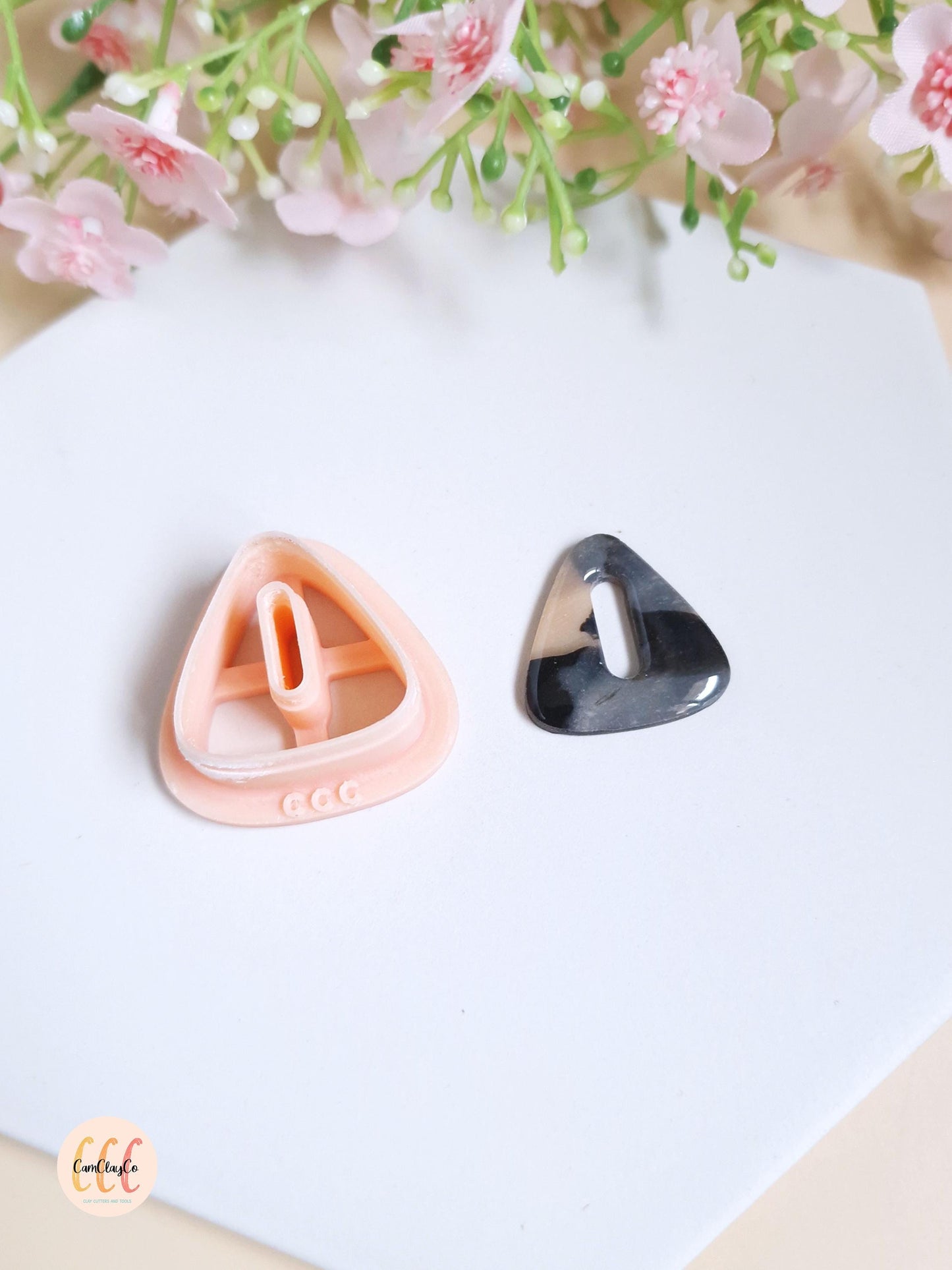 Emporte-pièce 3D en forme de triangle arrondi donut pour la fabrication de bijoux en argile polymère, créoles interchangeables, pampilles