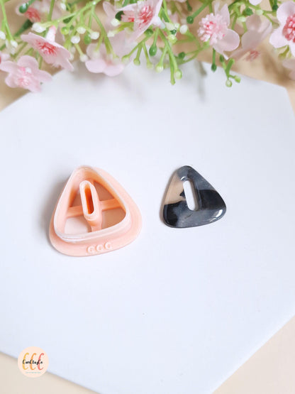 Emporte-pièce 3D en forme de triangle arrondi donut pour la fabrication de bijoux en argile polymère, créoles interchangeables, pampilles