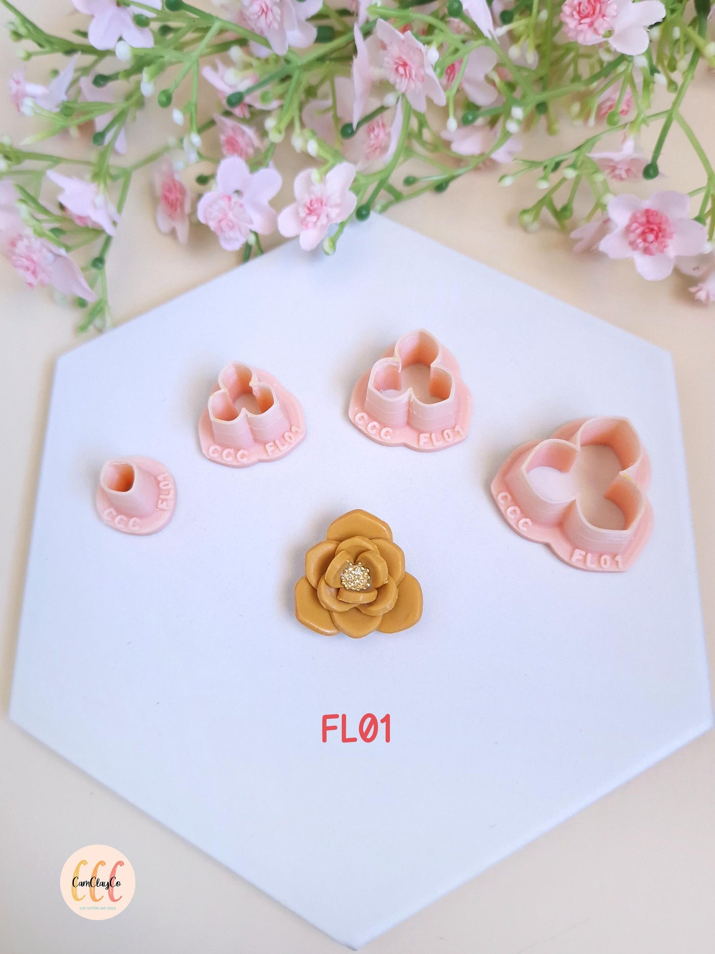 Emporte-pièces 3D pétales, fleurs pour la fabrication de bijoux en argile polymère