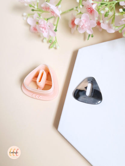 Emporte-pièce 3D en forme de triangle arrondi donut pour la fabrication de bijoux en argile polymère, créoles interchangeables, pampilles