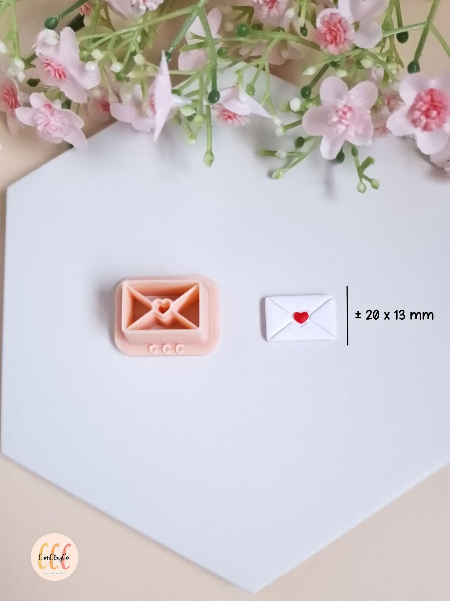 Emporte-pièce 3D en forme d'enveloppe petit cœur pour la fabrication de bijoux en argile polymère
