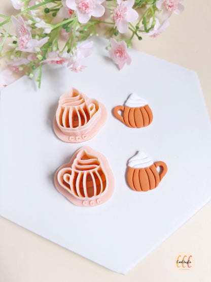 Emporte-pièces 3D en forme de tasses citrouilles pour la fabrication de bijoux en argile polymère