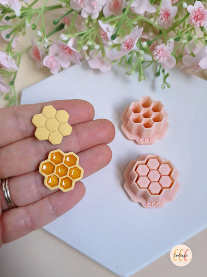 Emporte-pièces 3D en forme de nid d'abeille rond pour la fabrication de bijoux en argile polymère