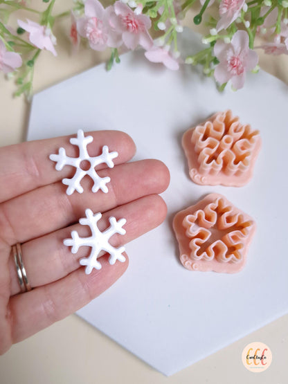 Emporte-pièces 3D en forme de flocons de neige pour la fabrication de bijoux en argile polymère, pampilles pour créoles interchangeables