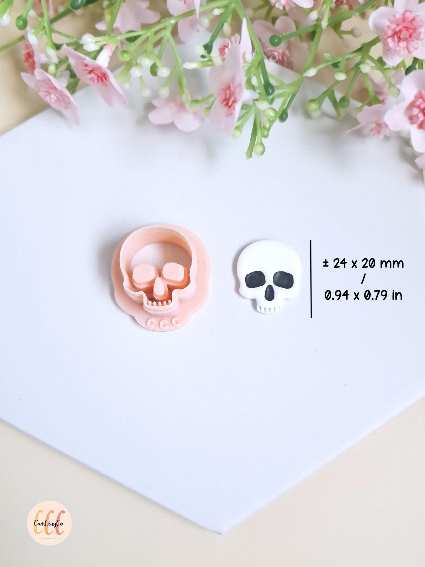 Emporte-pièce 3D en forme de crâne, tête de mort pour la fabrication de bijoux en argile polymère