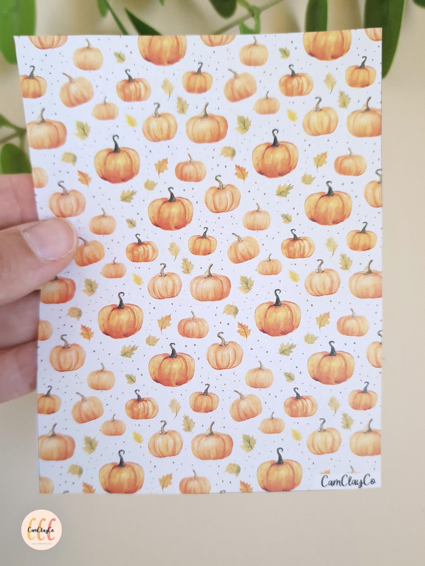 Feuille de transfert soluble à l'eau pour la fabrication de bijoux en argile polymère - Pumpkin 02