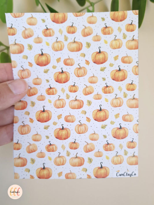 Feuille de transfert soluble à l'eau pour la fabrication de bijoux en argile polymère - Pumpkin 02