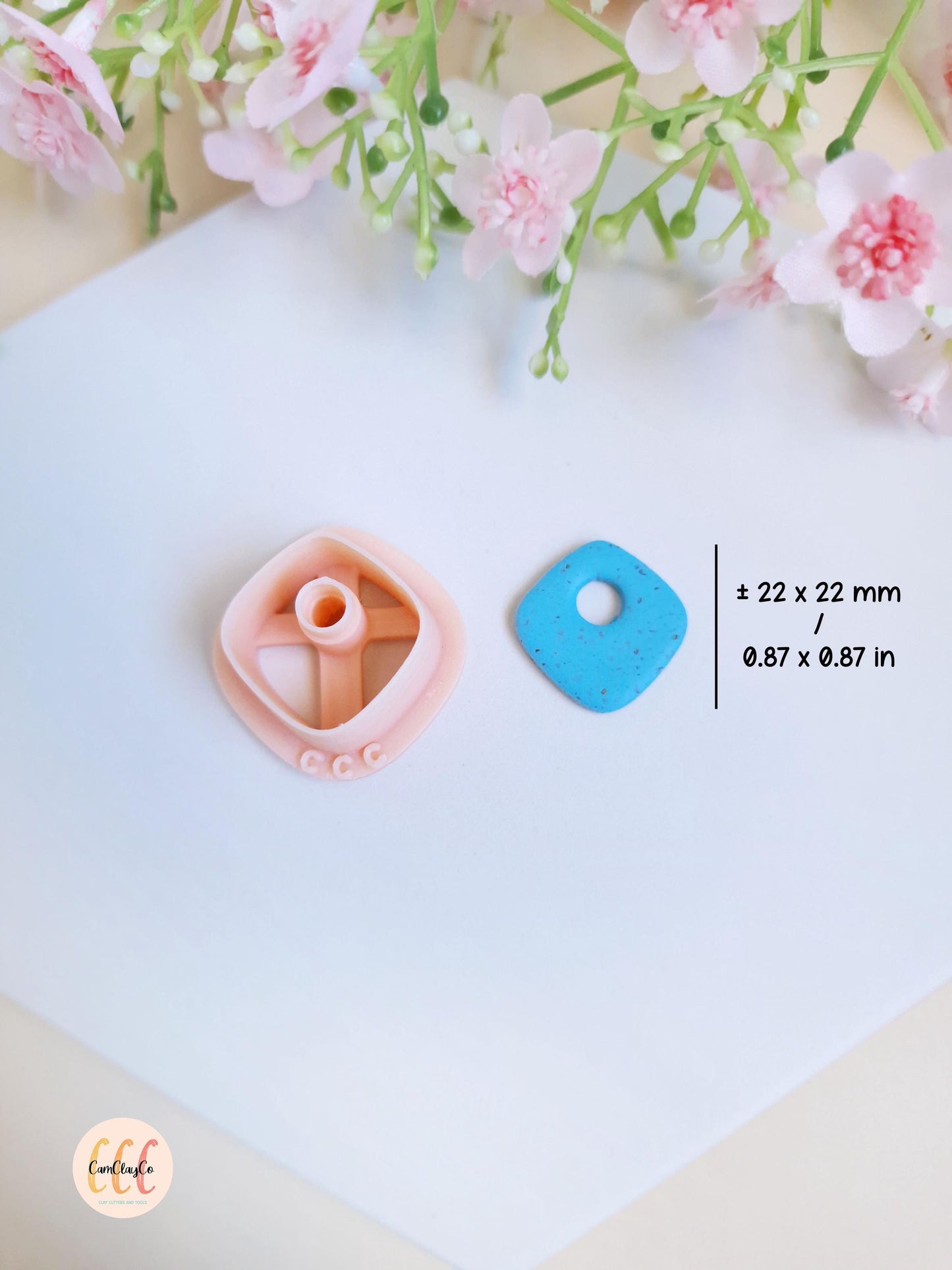 Emporte-pièce 3D en forme de losange arrondi pour la fabrication de bijoux en argile polymère, créoles interchangeables, pampilles