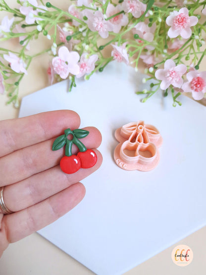 Emporte-pièce 3D forme de cerises pour la fabrication de bijoux en argile polymère, créoles interchangeables, pampilles