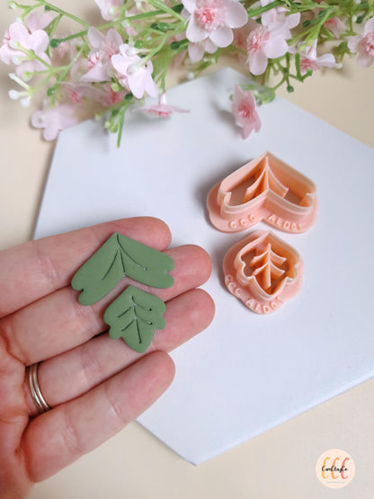 Set de deux emporte-pièces feuilles d'automne pour la fabrication de bijoux en argile polymère - ALD01