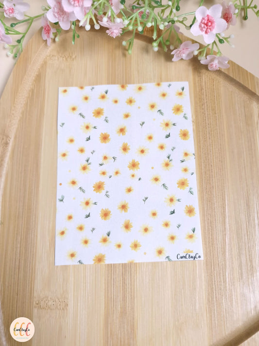 Feuille de transfert soluble à l'eau pour la fabrication de bijoux en argile polymère - Flowers 010