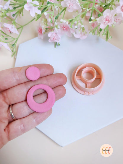 Emporte-pièce 3D en forme de cercle ajouré pour la fabrication de bijoux en argile polymère, emporte-pièce 2 en 1