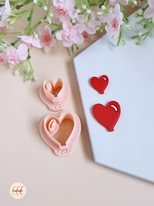 Emporte-pièces 3D en forme de cœurs ballons pour la fabrication de bijoux en argile polymère