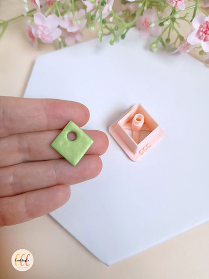 Emporte-pièce 3D en forme de losange pour la fabrication de bijoux en argile polymère, créoles interchangeables, pampilles