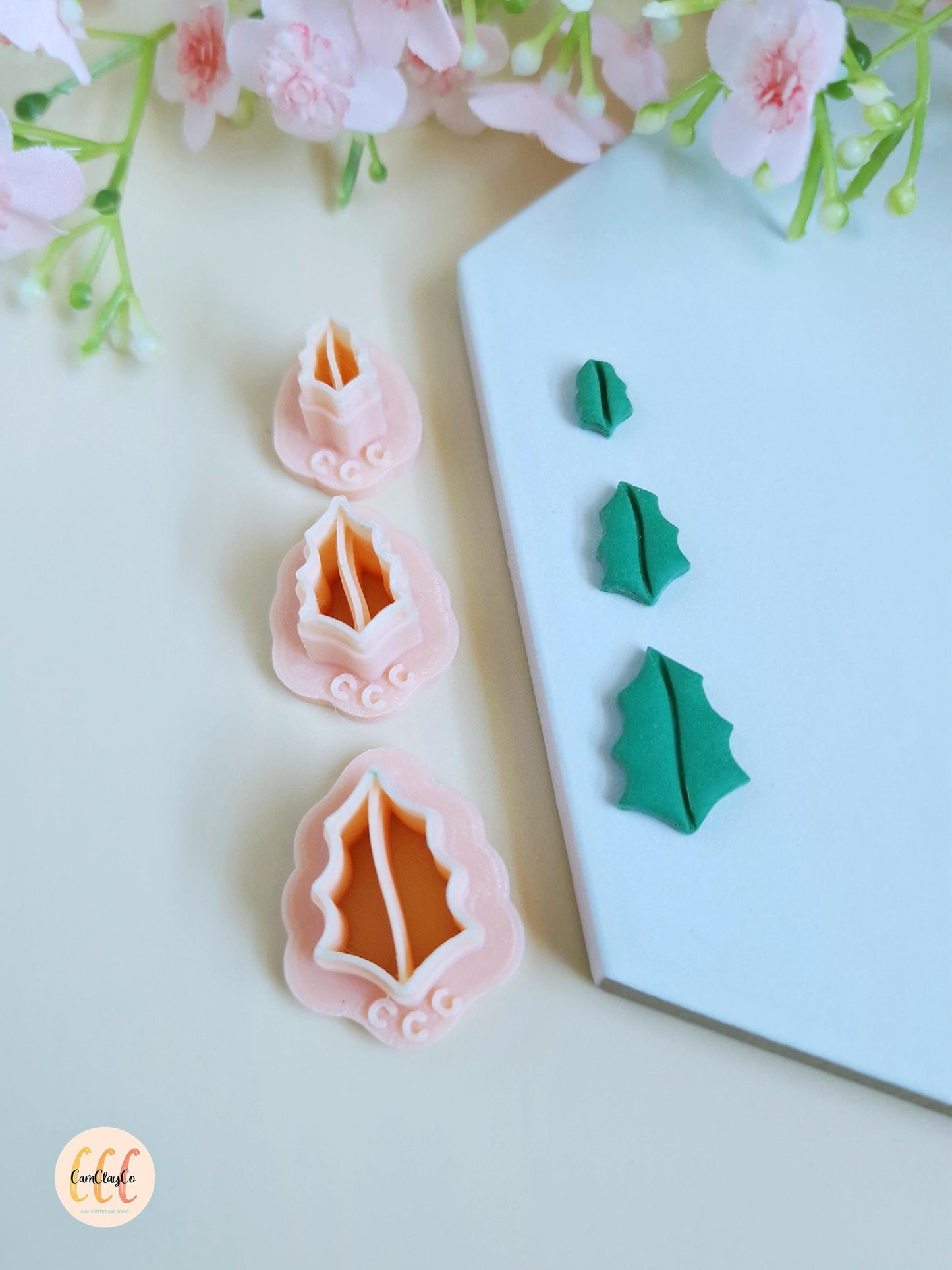 Emporte-pièce 3D en forme de feuilles de houx pour la fabrication de bijoux en argile polymère