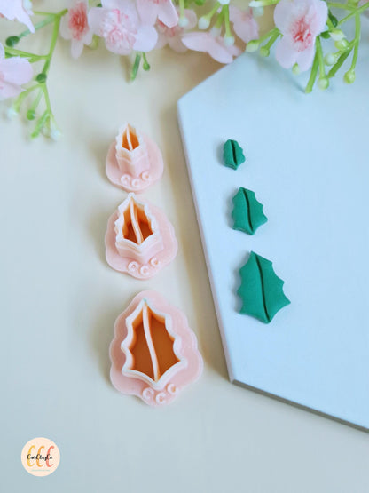 Emporte-pièce 3D en forme de feuilles de houx pour la fabrication de bijoux en argile polymère