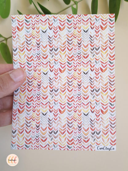 Feuille de transfert soluble à l'eau pour la fabrication de bijoux en argile polymère - Watercolor fall 03