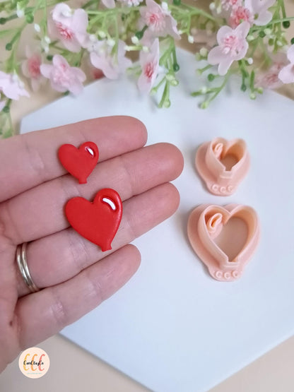 Emporte-pièces 3D en forme de cœurs ballons pour la fabrication de bijoux en argile polymère