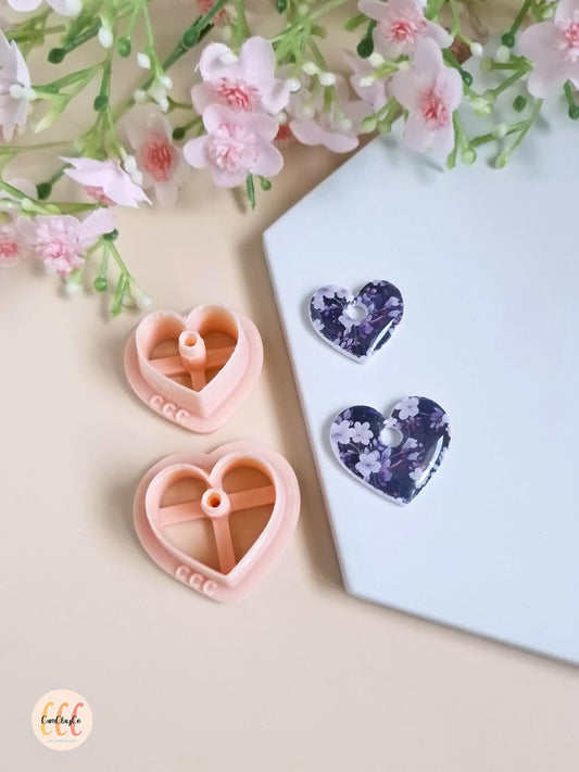 Emporte-pièces 3D en forme de cœurs pour la fabrication de bijoux en argile polymère, créoles interchangeables, pampilles