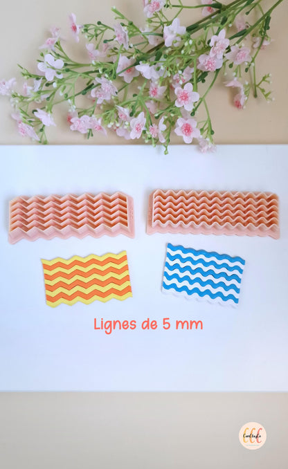 Outils à rayures, pour créer des lignes vagues et des zigzag, fabrication de bijoux en argile polymère