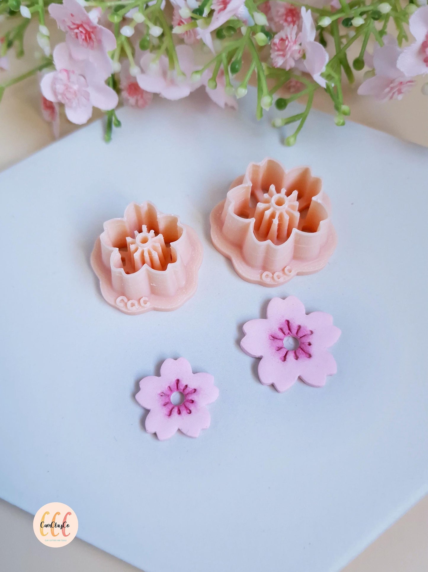 Emporte-pièces 3D fleurs de cerisiers pour la fabrication de bijoux en argile polymère, créoles interchangeables, pampilles