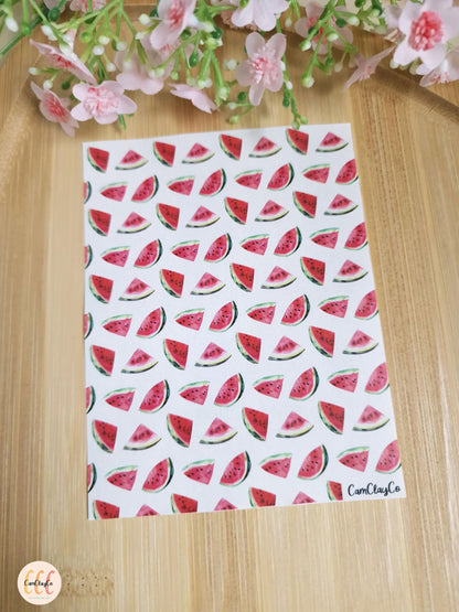 Feuille de transfert soluble à l'eau pour la fabrication de bijoux en argile polymère - Watermelon 01