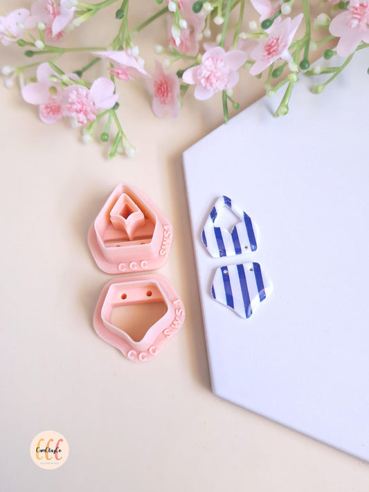 Emporte-pièces 3D en forme de maillot de bain pour la fabrication de bijoux en argile polymère, guides de perçage, créoles interchangeables