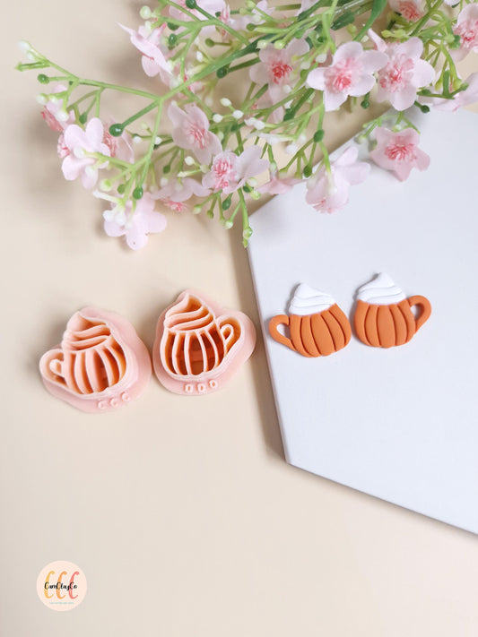 Emporte-pièces 3D en forme de tasses citrouilles pour la fabrication de bijoux en argile polymère