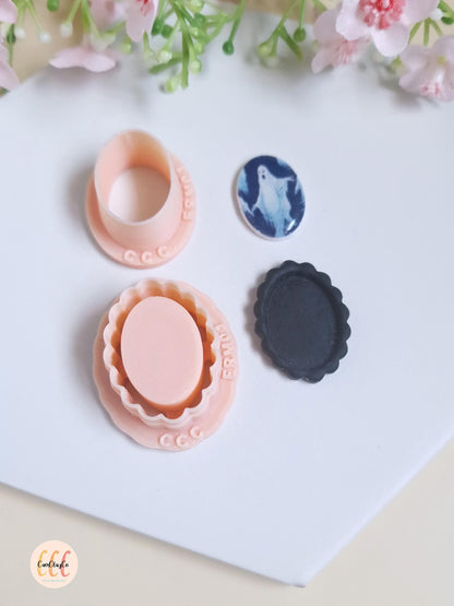 Emporte-pièces 3D en forme de cadre, tableau + intérieur pour la fabrication de bijoux en argile polymère