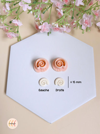 Emporte-pièces 3D en forme de coquillages escargots pour la fabrication de bijoux en argile polymère
