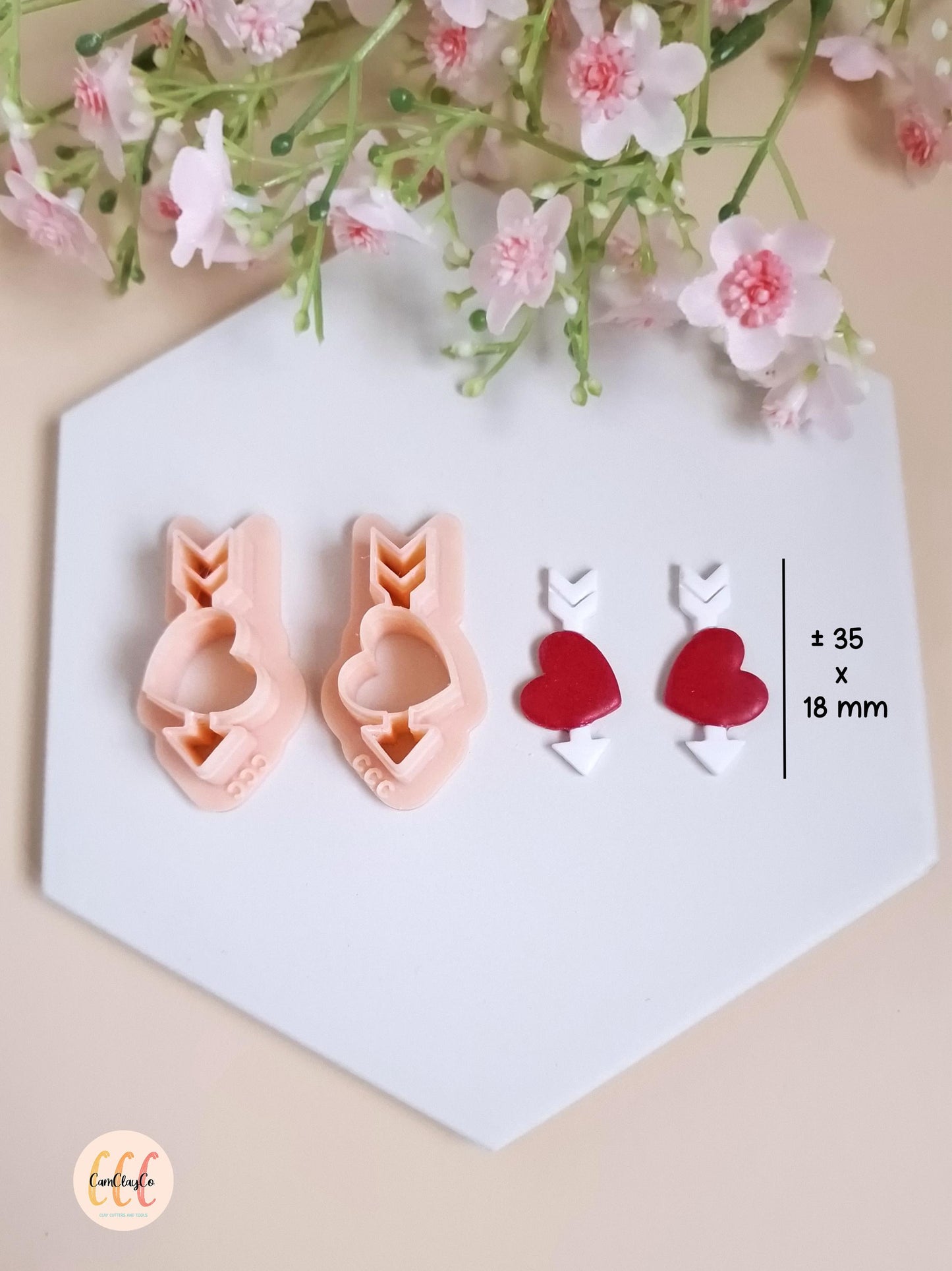 Emporte-pièces 3D en forme de cœurs et flèches pour la fabrication de bijoux en argile polymère
